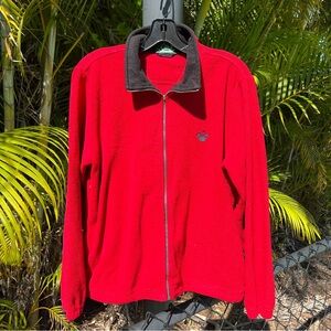 Disney Golf Fleece Jacket Men's Medium red Disney Collection Pockets Full Zip Up